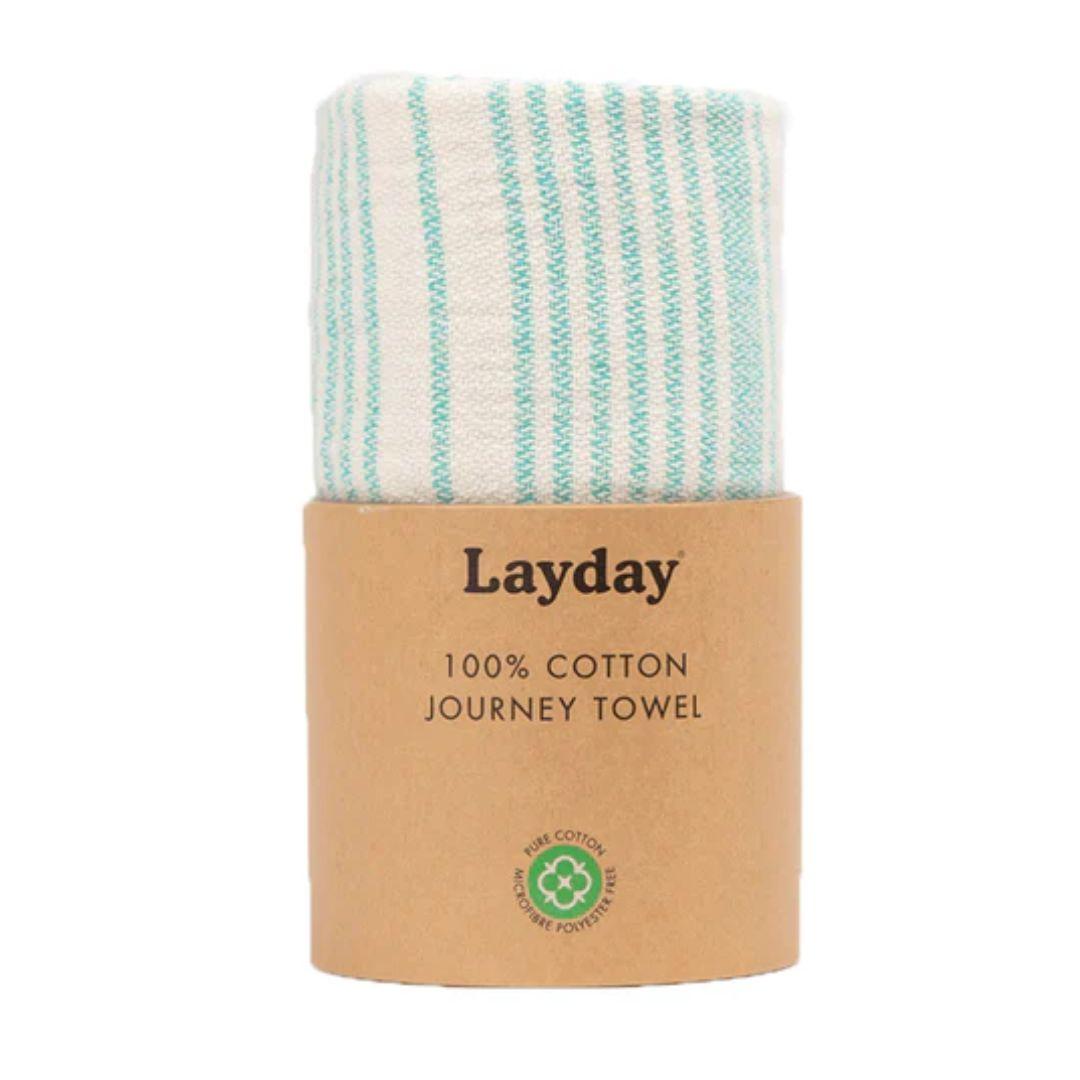 Layday Charter Flat Weave Beach Towel - Seafoam